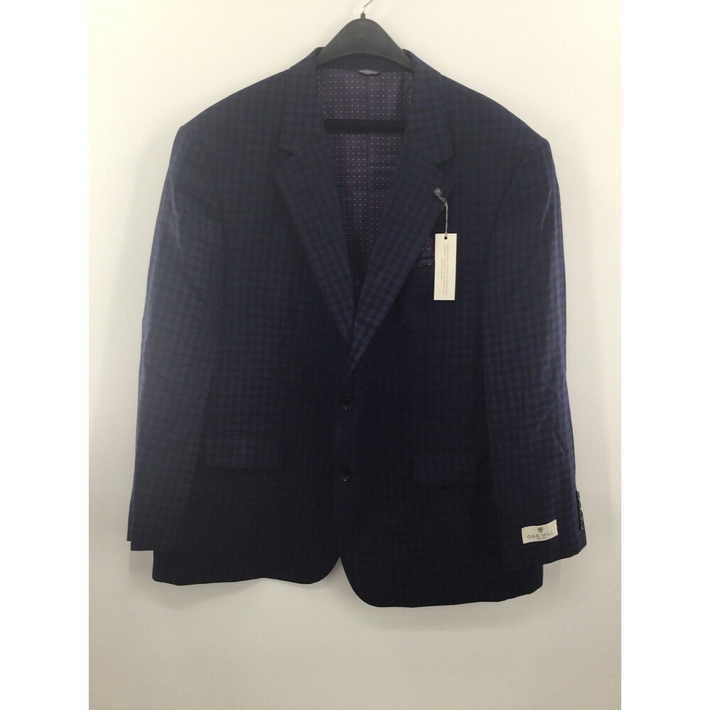 Oak Hill DLX Big & Tall Blue Tonal Small Check Sport Coat Men size 2XL- 50R/52R
